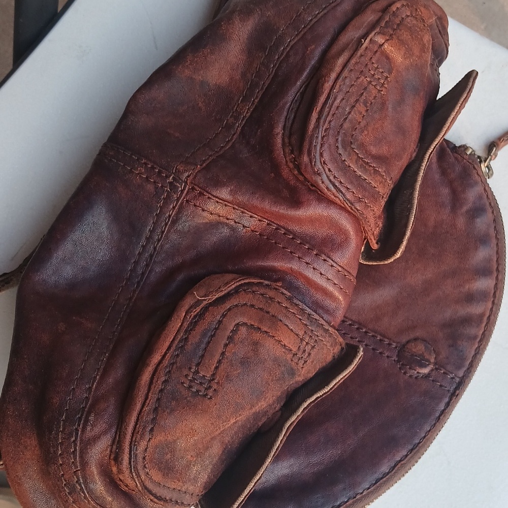 Lucky Brand "Stash" Bag Pre-owned Distressed Chunky Leather - Picture 12 of 16